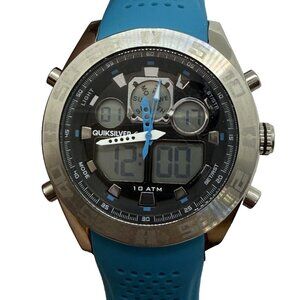 Quiksilver Chronograph Watch The Fifty 50 Multi Dial Silver Tone Case Turquoise